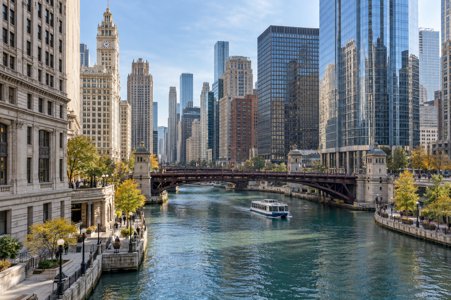 Chicago River and downtown skyline